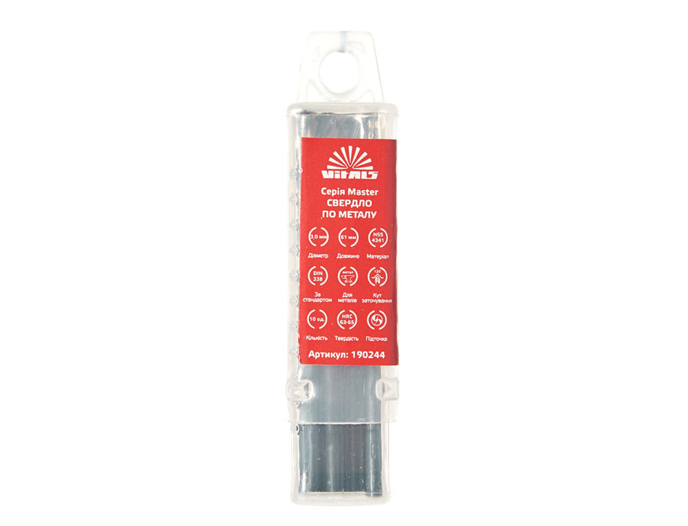 Свердло по металу HSS 4341 3.0 (10 од.) Vitals Master