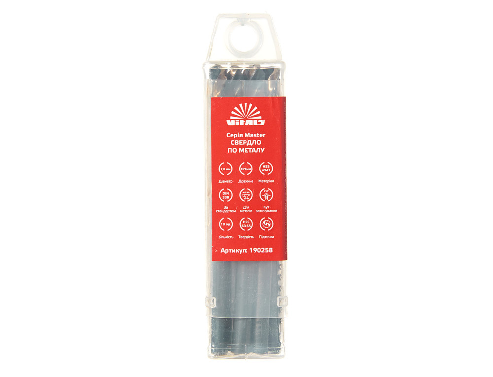 Свердло по металу HSS 4341 7.0 (10 од.) Vitals Master