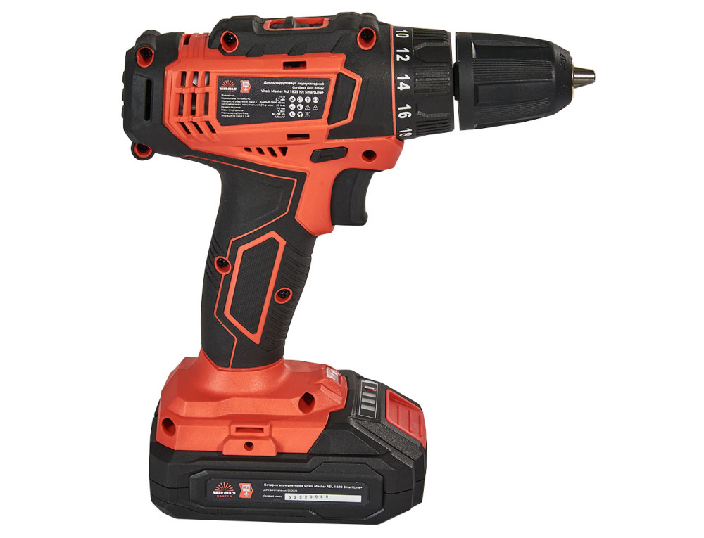 Дриль-шурупокрут акумуляторний Vitals Master AU 1825 Kit SmartLine+