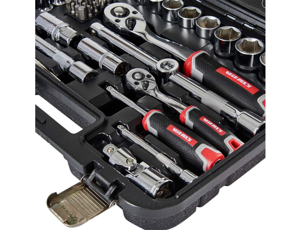 Набір головок торцевих 1/4″ та 1/2″ 73 предмети Vitals Master