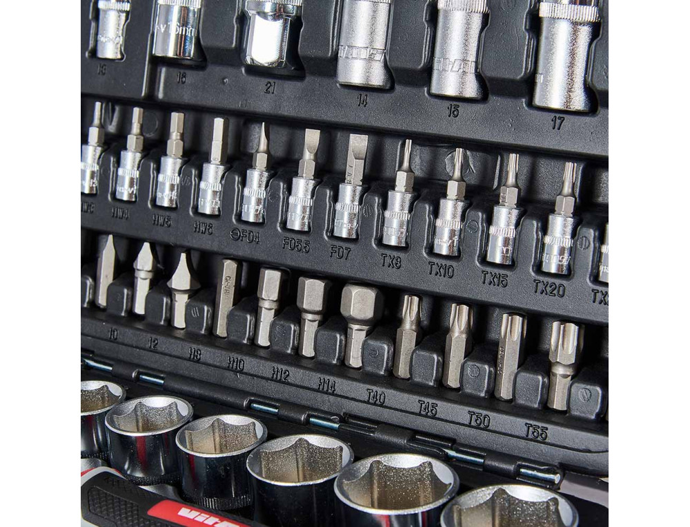 Набір головок торцевих 1/4″ та 1/2″ 94 предмети Vitals Master