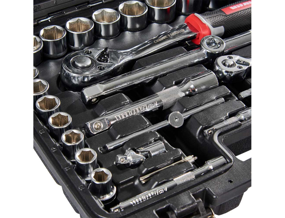 Набір головок торцевих 1/4″ та 1/2″ 94 предмети Vitals Master