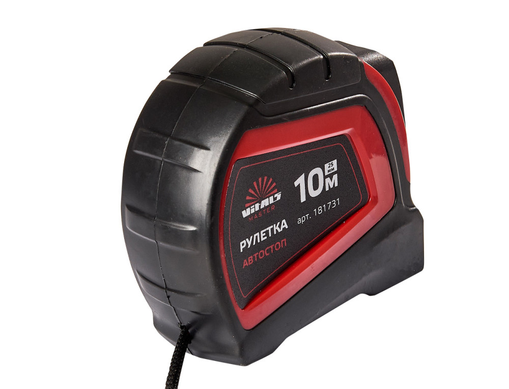 Рулетка 10 м × 25 мм автостоп Vitals Master