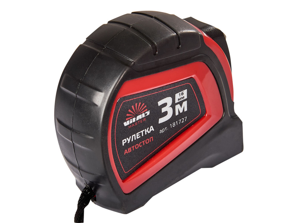 Рулетка 3 м × 16 мм автостоп Vitals Master