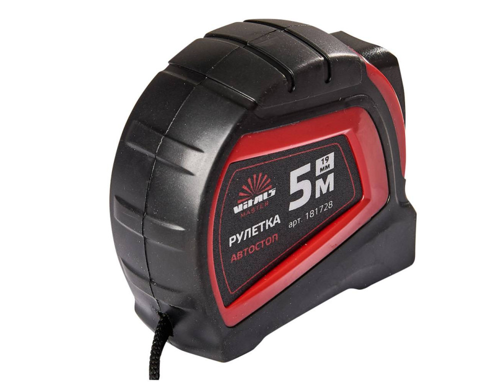 Рулетка 5 м × 19 мм автостоп Vitals Master
