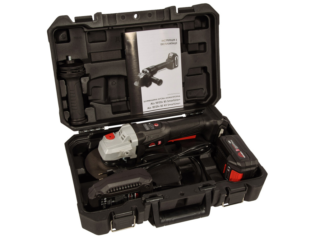 Шліфмашина кутова акумуляторна Vitals Professional ALs 18125v BS Kit SmartLine+