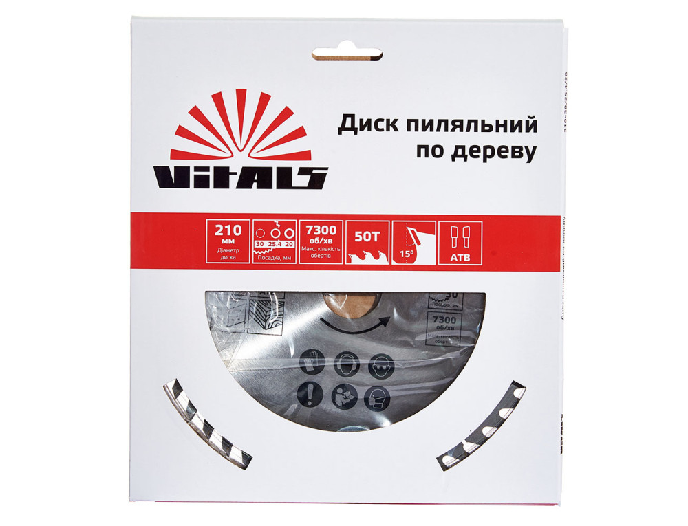 Диск пиляльний Vitals по дереву 210x30/25.4/20, ATB 50