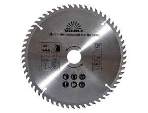 Диск пиляльний Vitals по дереву 230x30/25.4/22.2, ATB 60