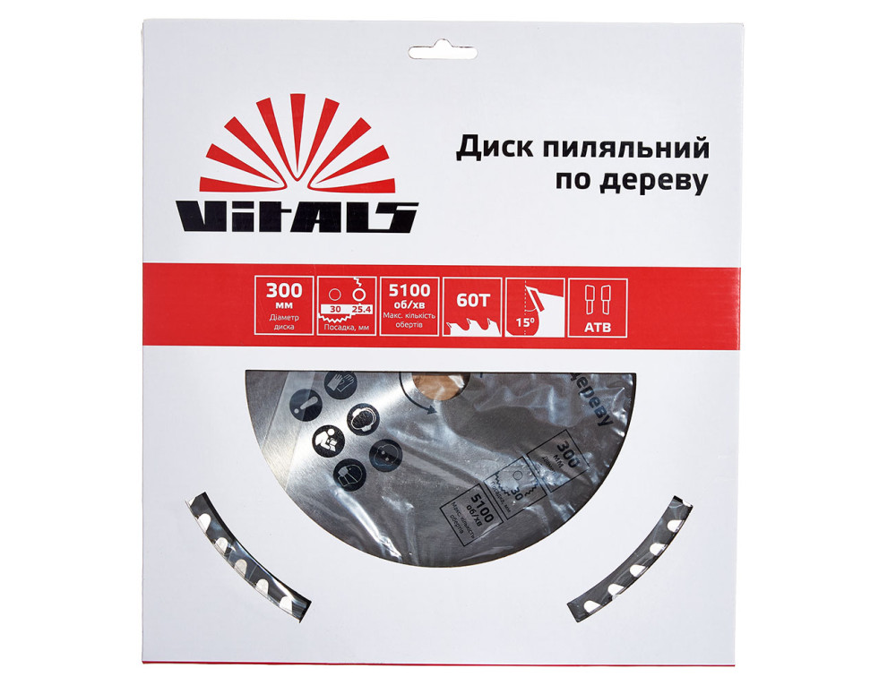 Диск пиляльний Vitals по дереву 300x30/25.4, ATB 60